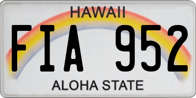 HI license plate FIA952