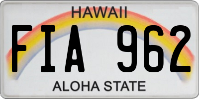 HI license plate FIA962