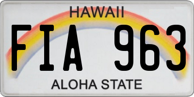 HI license plate FIA963