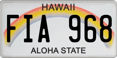 HI license plate FIA968