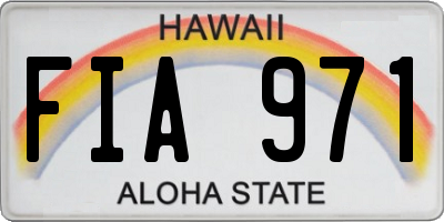 HI license plate FIA971