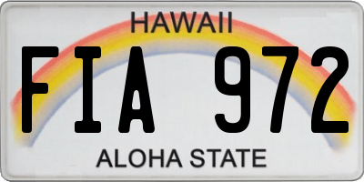 HI license plate FIA972
