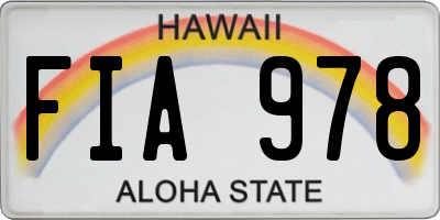 HI license plate FIA978