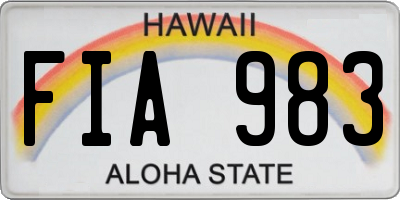 HI license plate FIA983