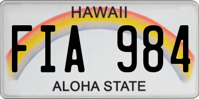 HI license plate FIA984