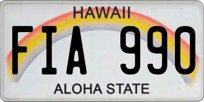 HI license plate FIA990