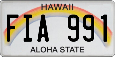 HI license plate FIA991