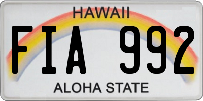 HI license plate FIA992
