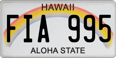 HI license plate FIA995