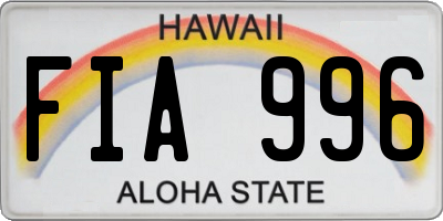 HI license plate FIA996