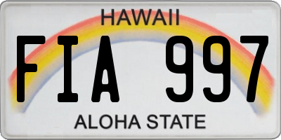 HI license plate FIA997