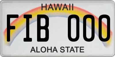 HI license plate FIB000