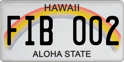 HI license plate FIB002