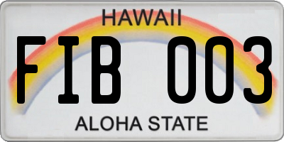 HI license plate FIB003