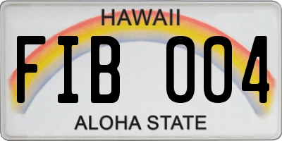 HI license plate FIB004