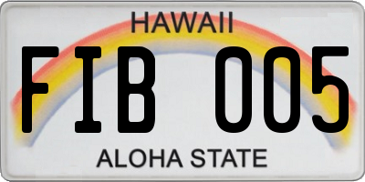 HI license plate FIB005