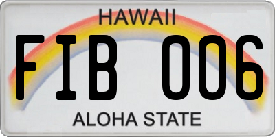 HI license plate FIB006