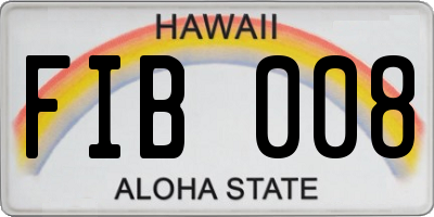 HI license plate FIB008