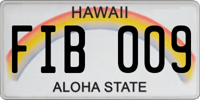 HI license plate FIB009