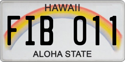 HI license plate FIB011