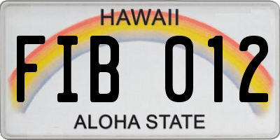HI license plate FIB012