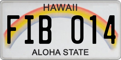 HI license plate FIB014