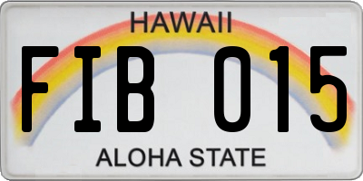 HI license plate FIB015