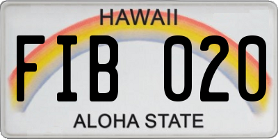 HI license plate FIB020