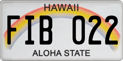 HI license plate FIB022