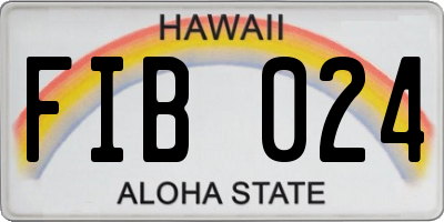 HI license plate FIB024