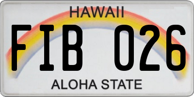 HI license plate FIB026