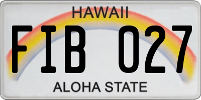 HI license plate FIB027