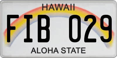 HI license plate FIB029