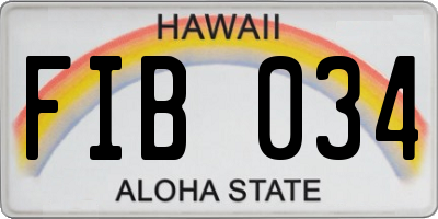 HI license plate FIB034