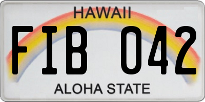 HI license plate FIB042