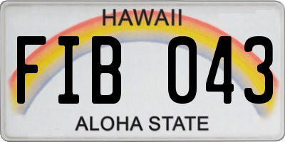 HI license plate FIB043