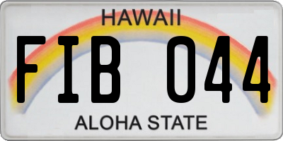 HI license plate FIB044