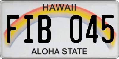 HI license plate FIB045
