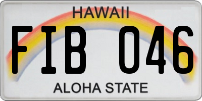 HI license plate FIB046
