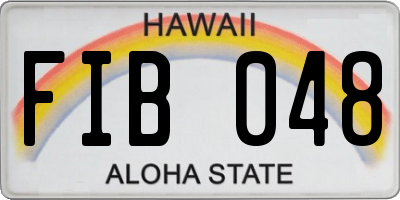 HI license plate FIB048