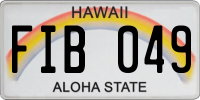 HI license plate FIB049