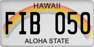 HI license plate FIB050