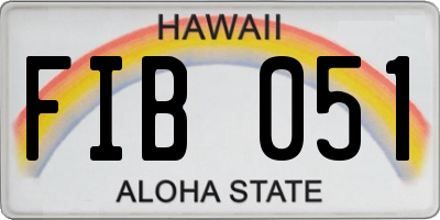 HI license plate FIB051