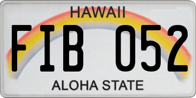 HI license plate FIB052