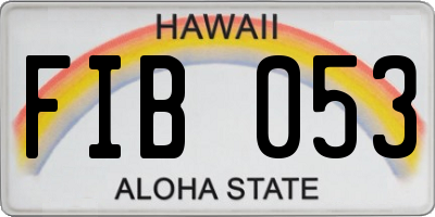 HI license plate FIB053