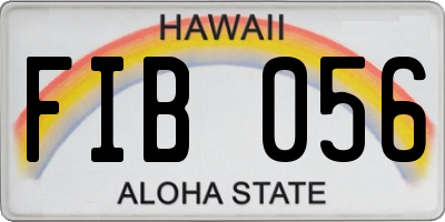 HI license plate FIB056