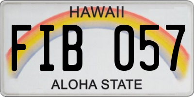 HI license plate FIB057