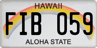 HI license plate FIB059