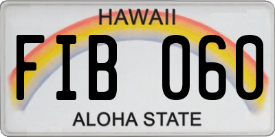 HI license plate FIB060