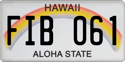 HI license plate FIB061